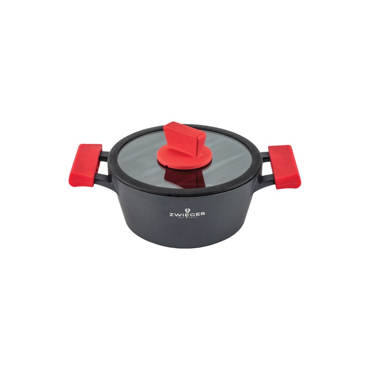 Тенджера с алуминиев капак ZWIEGER Obsidian, Черна, 2л
