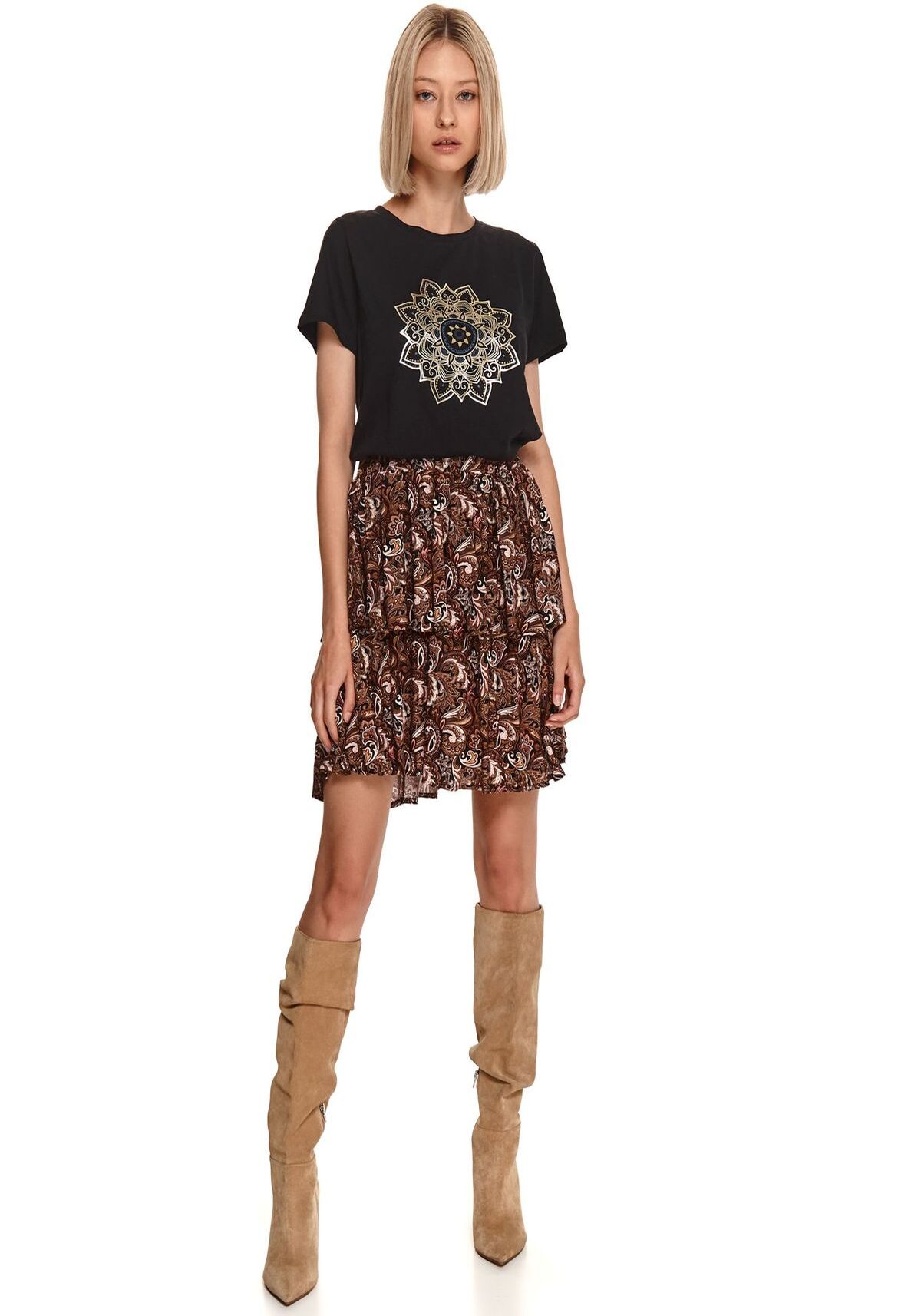 Tricou pentru femei, TOP SECRET, SPO5367, Negru