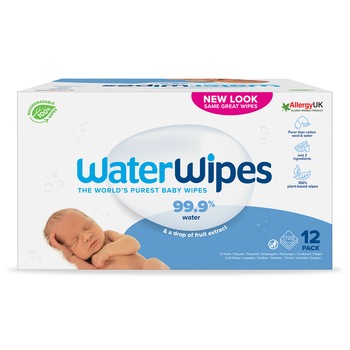Servetele umede Bio Water Wipes, 12 pachete x 60 buc, 720 buc Servetele umede Bio Water Wipes, 12 pachete x 60 buc, 720 buc