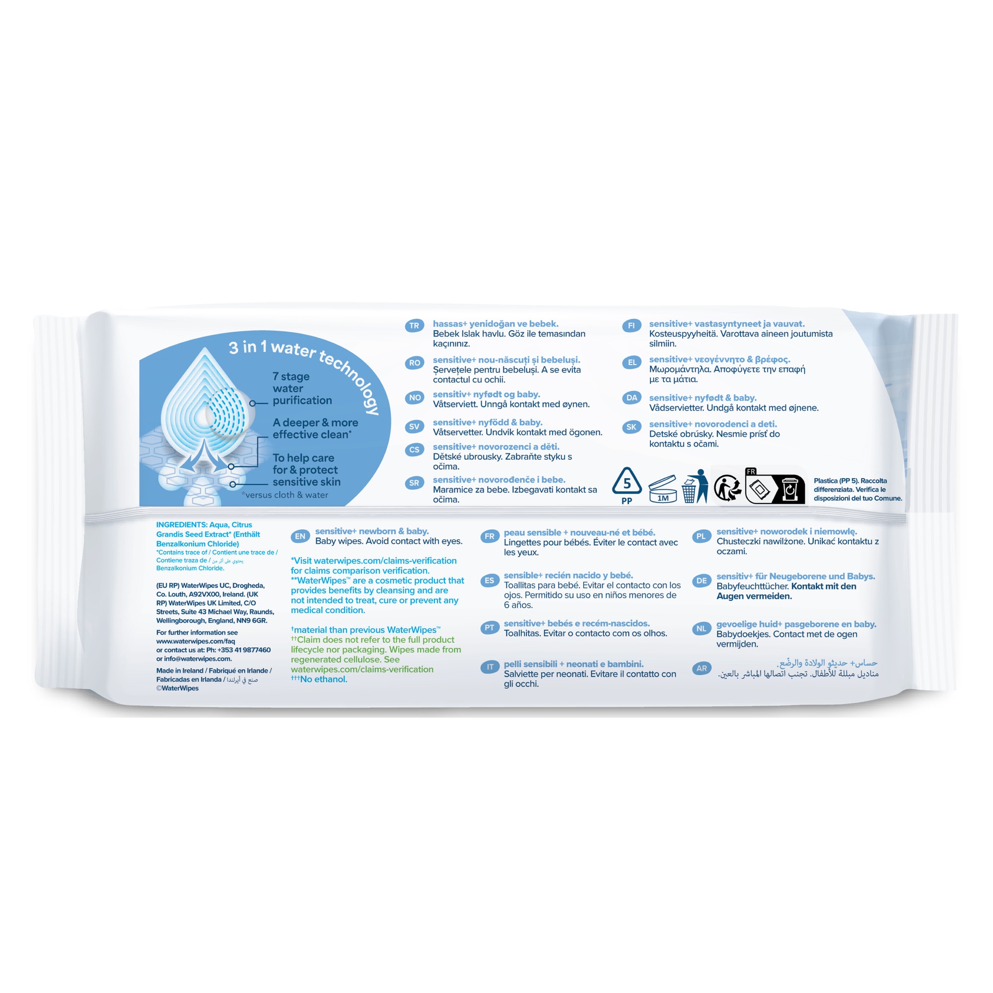 Servetele umede Water Wipes, 12 pachete x 60 buc, 720 buc - eMAG.ro