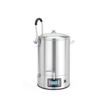 Aparat profesional pentru producere bere, capacitate 40 l, 2500 W, diametru 400x (H) 630 mm, panou digital, inox AISI 304, operare manuala sau automata, memorie salvare retete Aparat profesional pentru producere bere, capacitate 40 l, 2500 W, diametru 400x (H) 630 mm, panou digital, inox AISI 304, operare manuala sau automata, memorie salvare retete