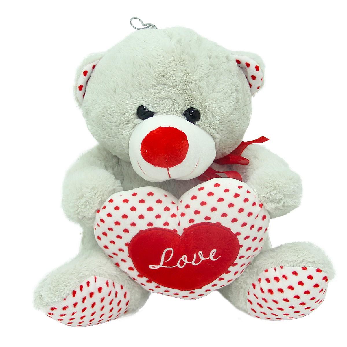 Urs de plus,inima,gri,halley,40 cm