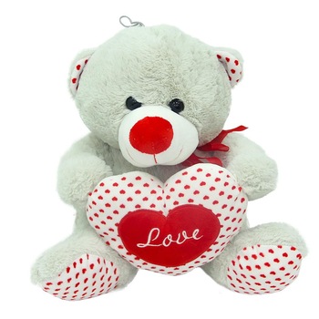 Urs de plus,inima,gri,halley,40 cm Urs de plus,inima,gri,halley,40 cm