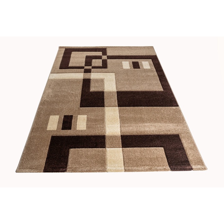 Frise szőnyeg CIOCO, barna, 70x100 cm