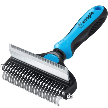 Perie par Caini, Pisici, Animale, Zoopie®, Tesala si Perie trimmer 2 in 1, Anti-naparlire, Descalcire blana, pentru tuns par scurt si lung, M Perie par Caini, Pisici, Animale, Zoopie®, Tesala si Perie trimmer 2 in 1, Anti-naparlire, Descalcire blana, pentru tuns par scurt si lung, M