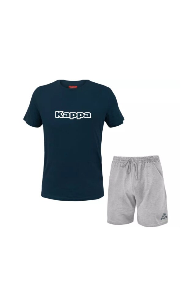 Pijama Barbati Kappa din bumbac, Albastru/Gri