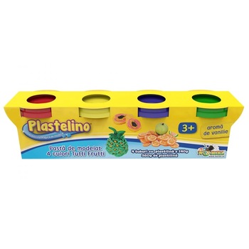 Pasta de modelat Plastelino,Tutti Frutti 4,culori,560 grame Pasta de modelat Plastelino,Tutti Frutti 4,culori,560 grame