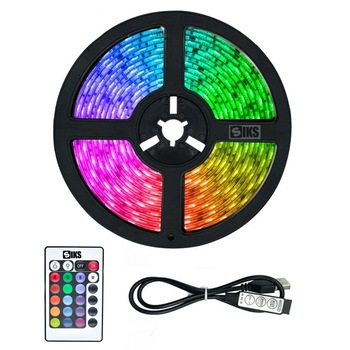 Banda led SIKS® pentru televizor, lumina ambientala, telecomanda, 5 m, lumini multicolore Banda led SIKS® pentru televizor, lumina ambientala, telecomanda, 5 m, lumini multicolore