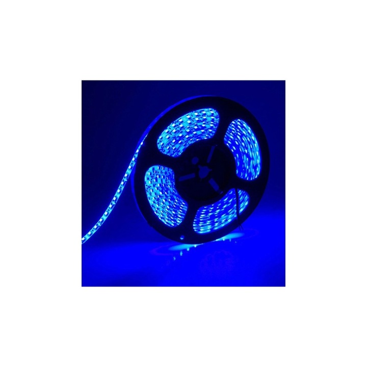Banda led 9.6W, 12V, Albastru, IP20, Rola 10 metri (2x5 metri)