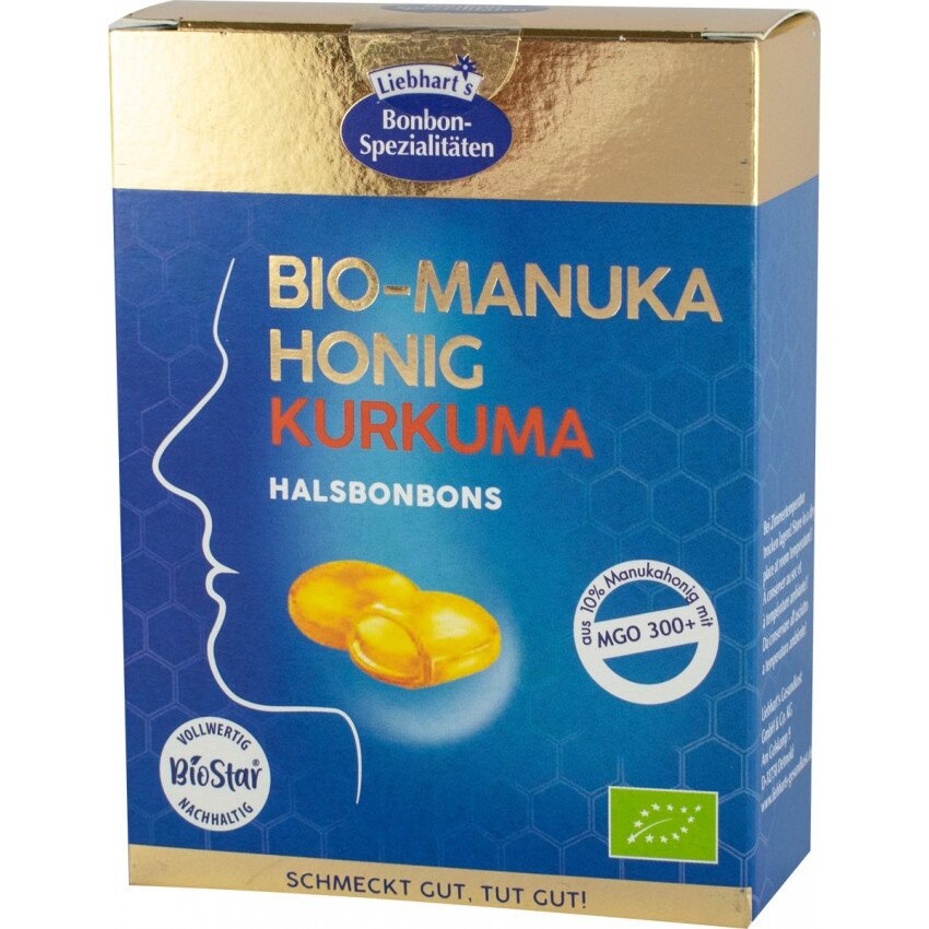 Bomboane bio cu miere de manuka si kurkuma,100g Liebhart's