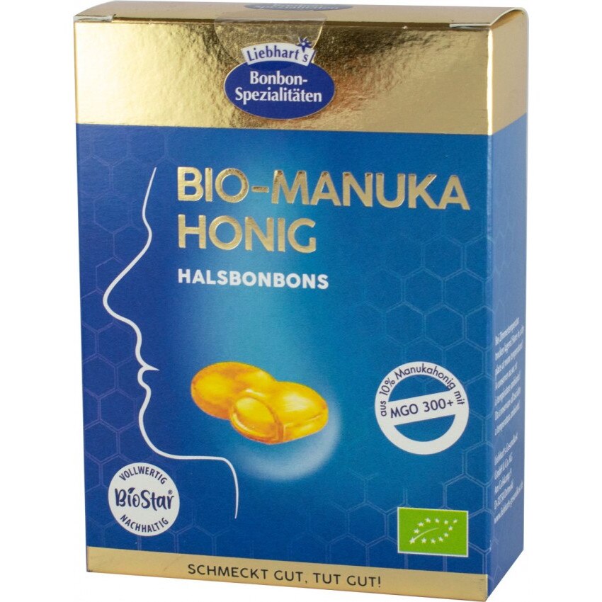 Bomboane bio cu miere de manuka,100g Liebhart's