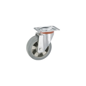 Roata pivotanta metalica & cauciuc plin Tarrox Ø160mm, placa fixare 140x110 mm, pentru sarcini grelee Roata pivotanta metalica & cauciuc plin Tarrox Ø160mm, placa fixare 140x110 mm, pentru sarcini grelee