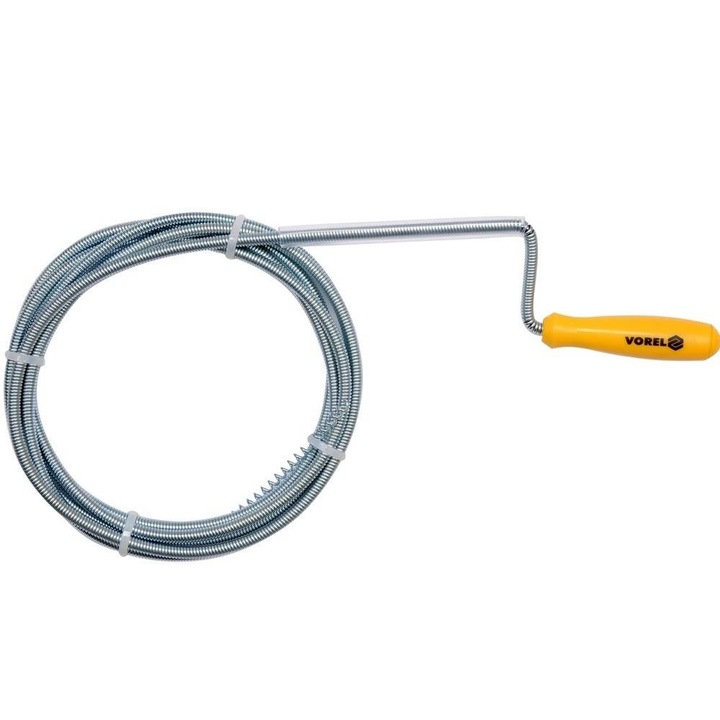 Cablu pentru desfundat tevi Vorel 55544, lungime 5m, diametru 9mm