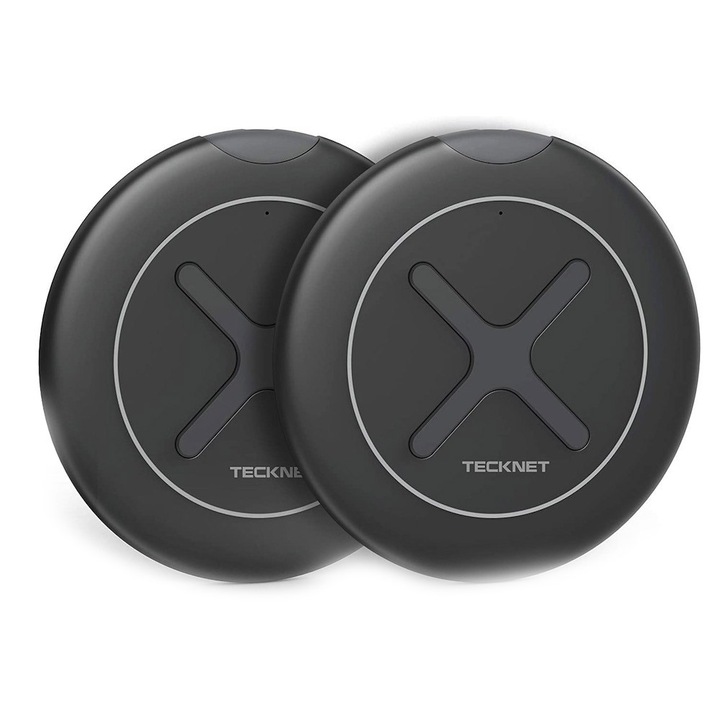 Set de 2 suporturi de incarcare fara fir pad cu tehnologie de incarcare rapida 10W pentru dispozitive compatibile Qi - TeckNet EWC01032BA01, negru