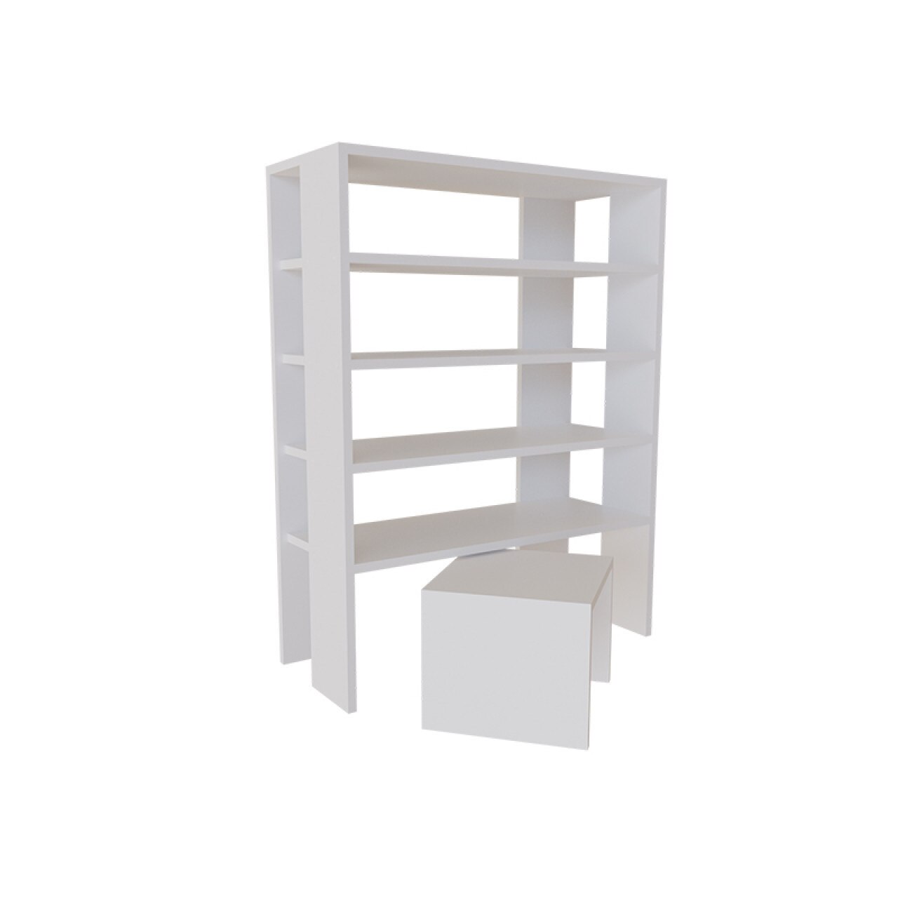 Pantofar cu taburet Gretta, alb