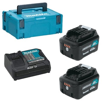 Set 2 acumulatori cu incarcator si valiza speciala Makita, 12 V, Li-Ion, 4 Ah Set 2 acumulatori cu incarcator si valiza speciala Makita, 12 V, Li-Ion, 4 Ah