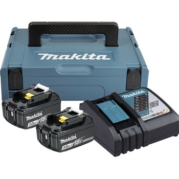 Set 2 acumulatori cu incarcator si valiza speciala Makita, 18 V, Li-Ion, 3 Ah Set 2 acumulatori cu incarcator si valiza speciala Makita, 18 V, Li-Ion, 3 Ah