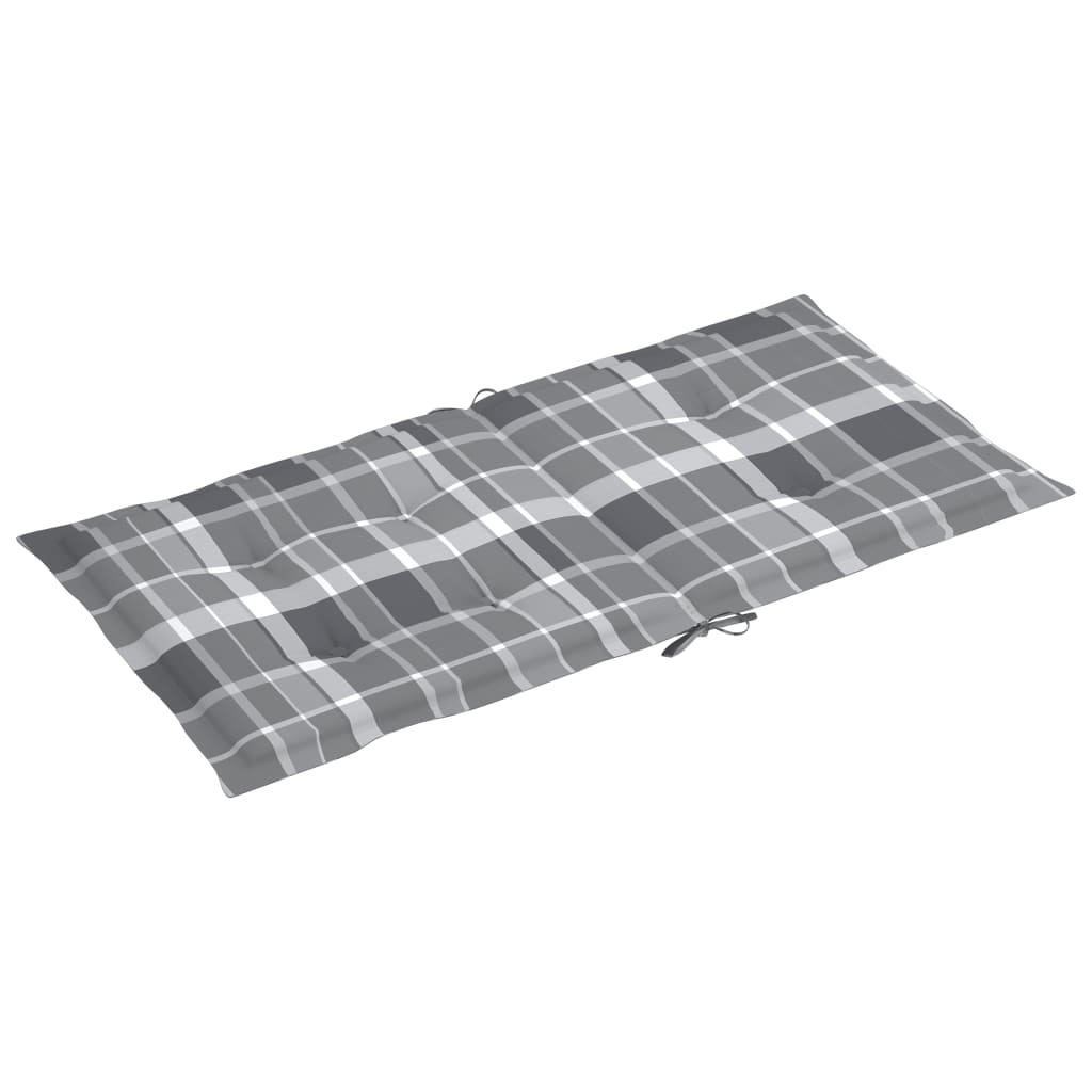 Set perne scaun gradina, 2 buc, gri model carouri, 100x50x4 cm 314155