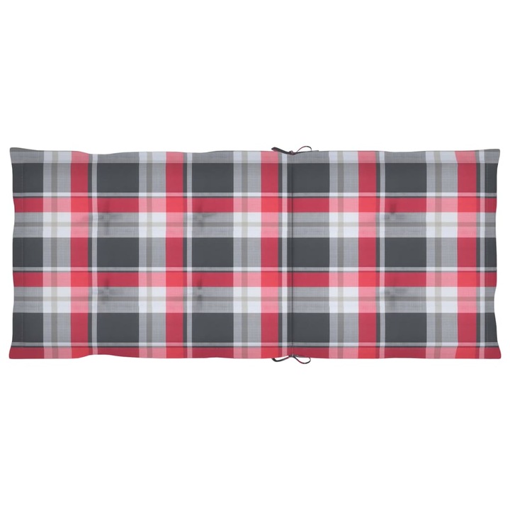 Set perne scaun gradina, 2 buc, model carouri rosu, 120x50x4 cm 314125