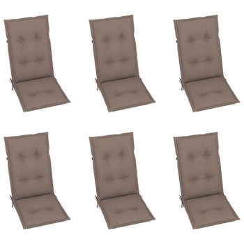 Set perne pentru scaun de gradina, 6 buc, gri taupe, 120x50x7 cm 314259 Set perne pentru scaun de gradina, 6 buc, gri taupe, 120x50x7 cm 314259
