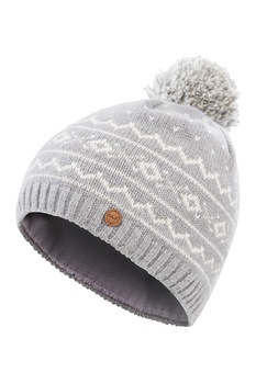 Trespass, Caciula unisex de lana cu ciucure Holbray, Gri deschis Trespass, Caciula unisex de lana cu ciucure Holbray, Gri deschis