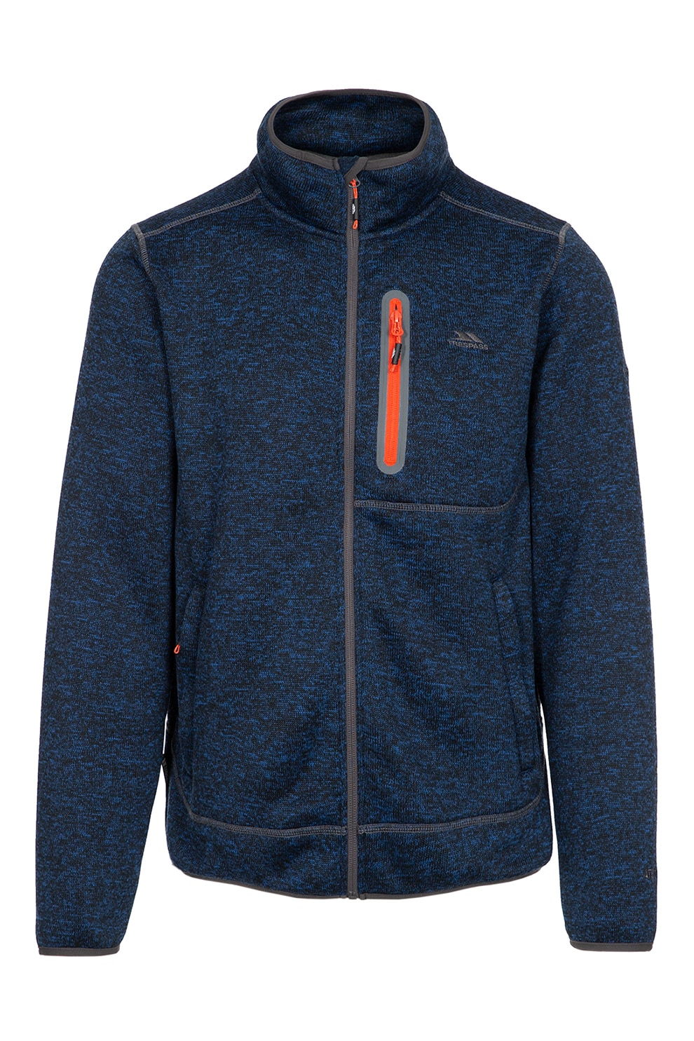 Trespass, Bluza sport cu aspect tricotat si fermoar Bingham, Bleumarin inchis