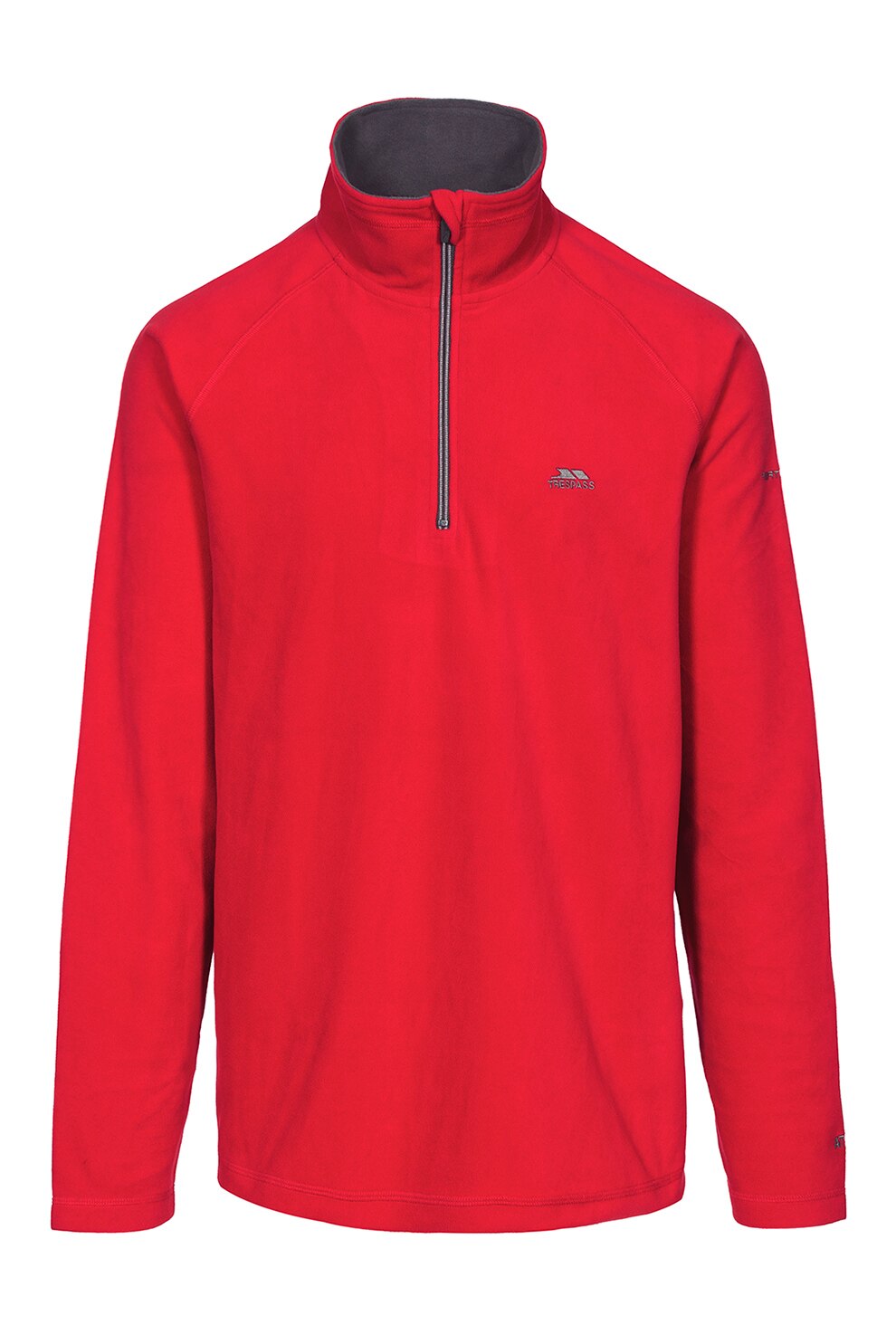 Trespass, Bluza sport din material microfleece cu fenta cu fermoar Blackford, rosu inchis, rosu vermilion