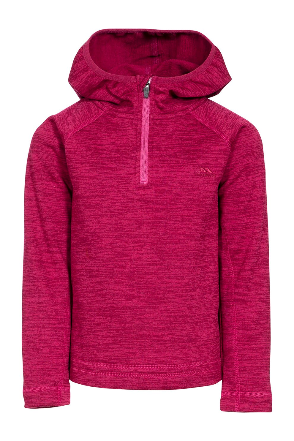 Trespass, Hanorac din material fleece cu fenta scurta cu fermoar Gladdner, 98-104 CM, Zmeuriu