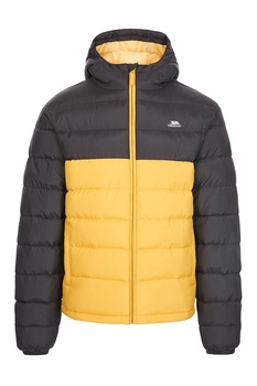 Trespass, Geaca cu finisaj impermeabil, vatelina si gluga Oskar, Negru/Galben Trespass, Geaca cu finisaj impermeabil, vatelina si gluga Oskar, Negru/Galben