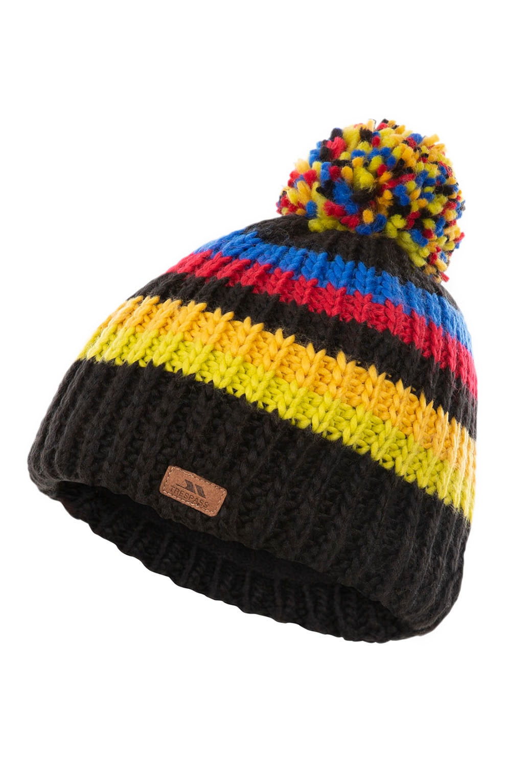 Trespass, Caciula colorblock cu ciucure Rhett, Multicolora