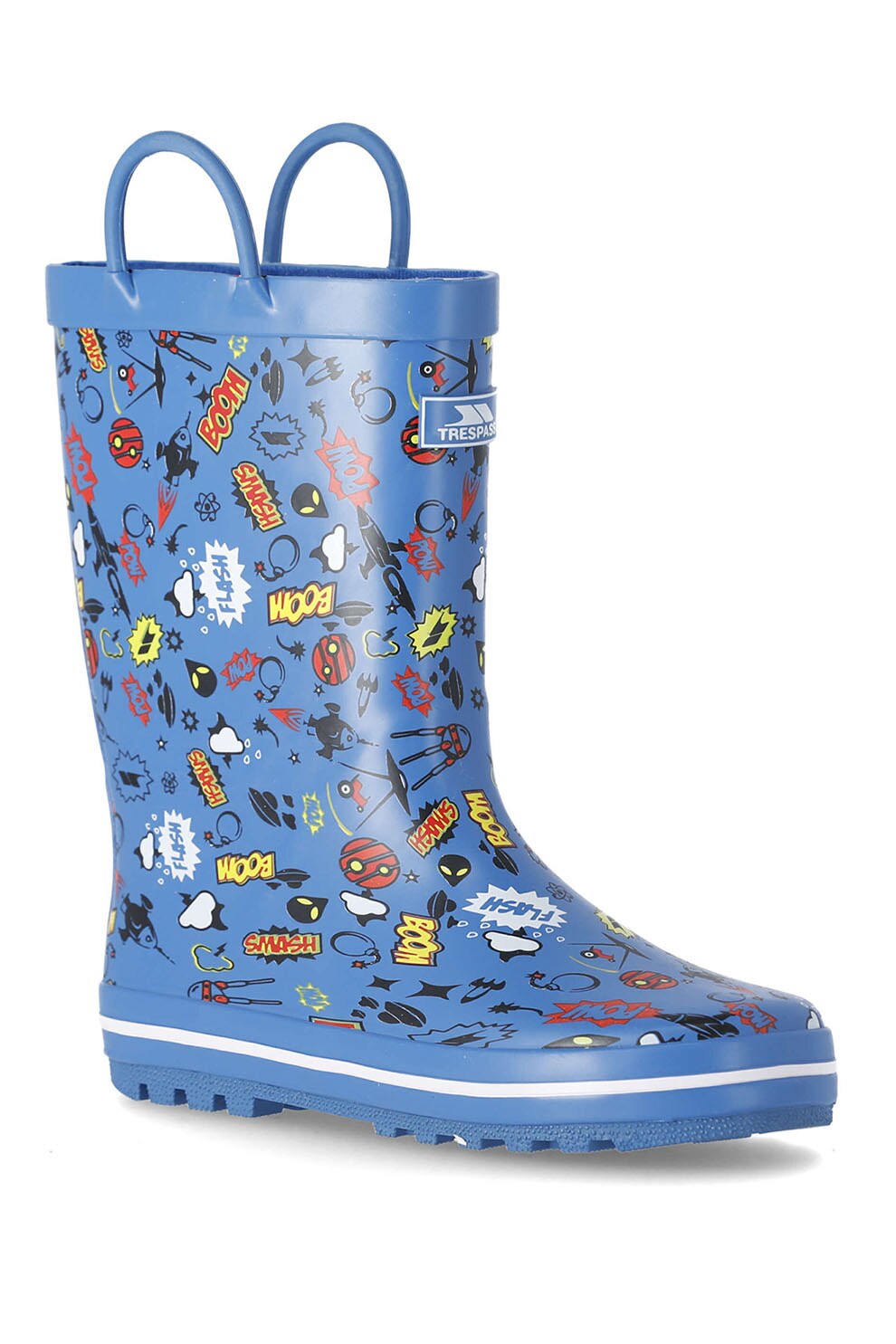 Trespass, Cizme de ploaie cu imprimeu Appollo, Albastru/Rosu/Negru