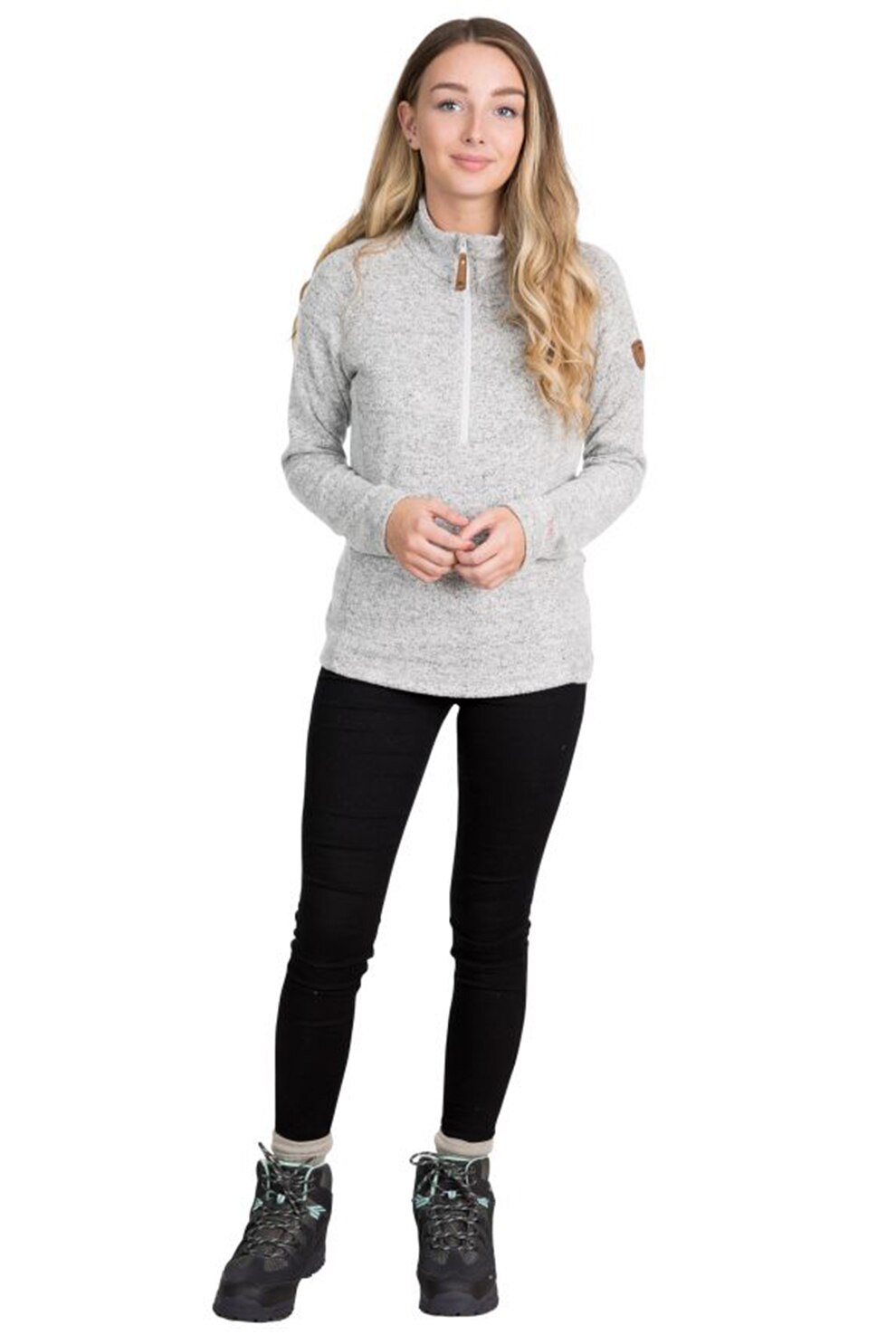 Trespass, Bluza sport de fleece cu fenta cu fermoar Tenderness, Gri deschis melange, XS