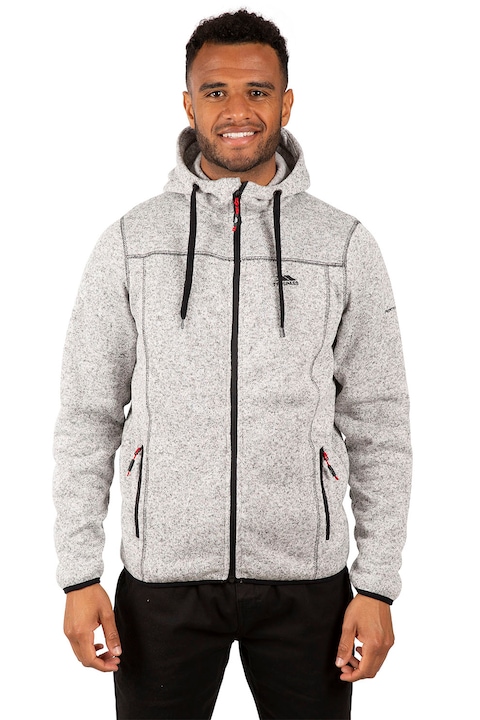 Trespass, Hanorac cu fermoar si captuseala de fleece Odeno, Gri deschis melange