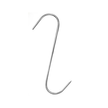 Set 15 carlige din inox pentru macelarie sau afumatoare carne, tip S, 15 cm Set 15 carlige din inox pentru macelarie sau afumatoare carne, tip S, 15 cm