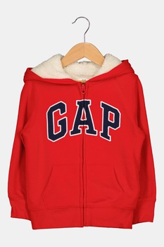 GAP, Hanorac cu fermoar si logo, Rosu/Bleumarin GAP, Hanorac cu fermoar si logo, Rosu/Bleumarin