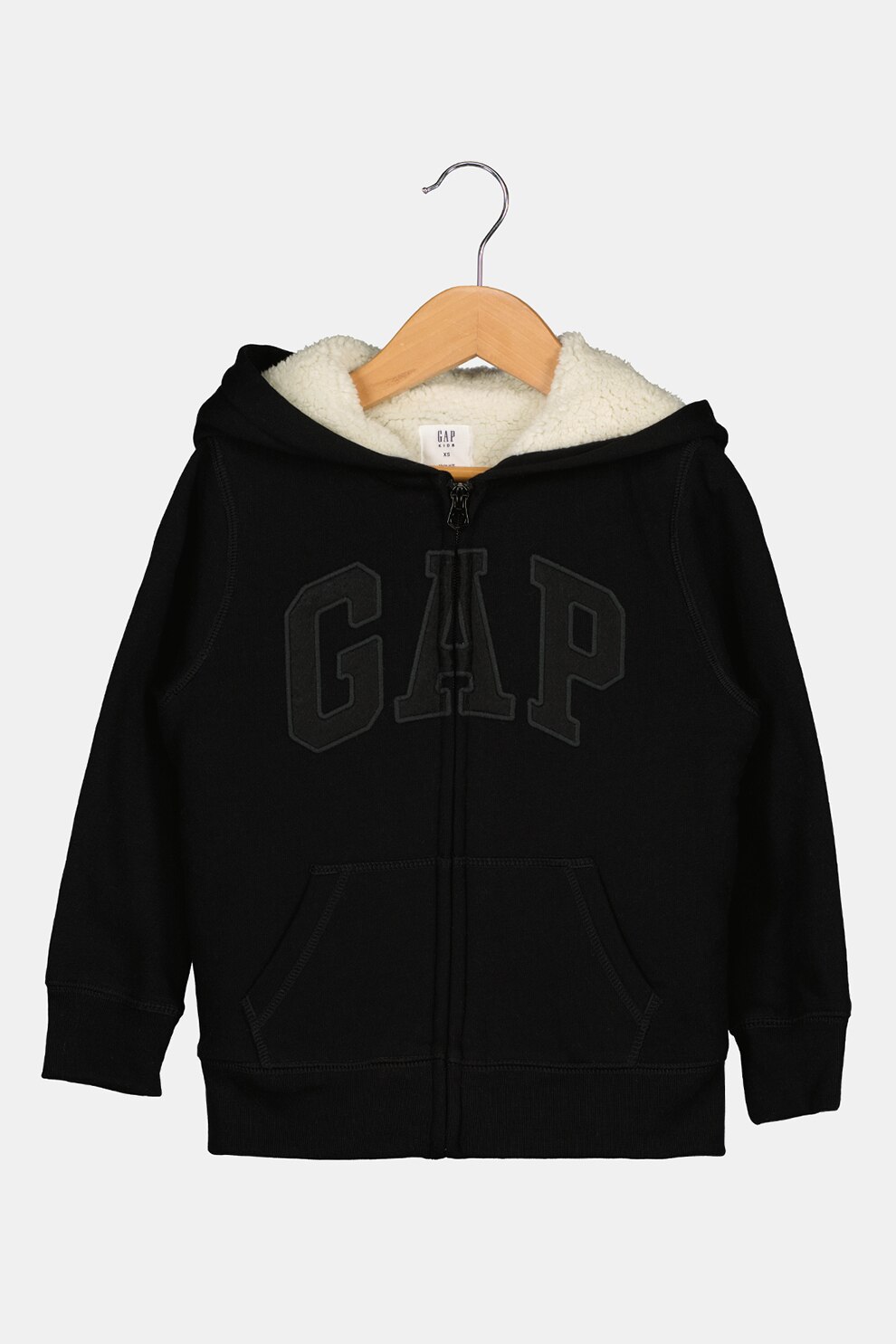 GAP, Hanorac cu fermoar si logo, Negru