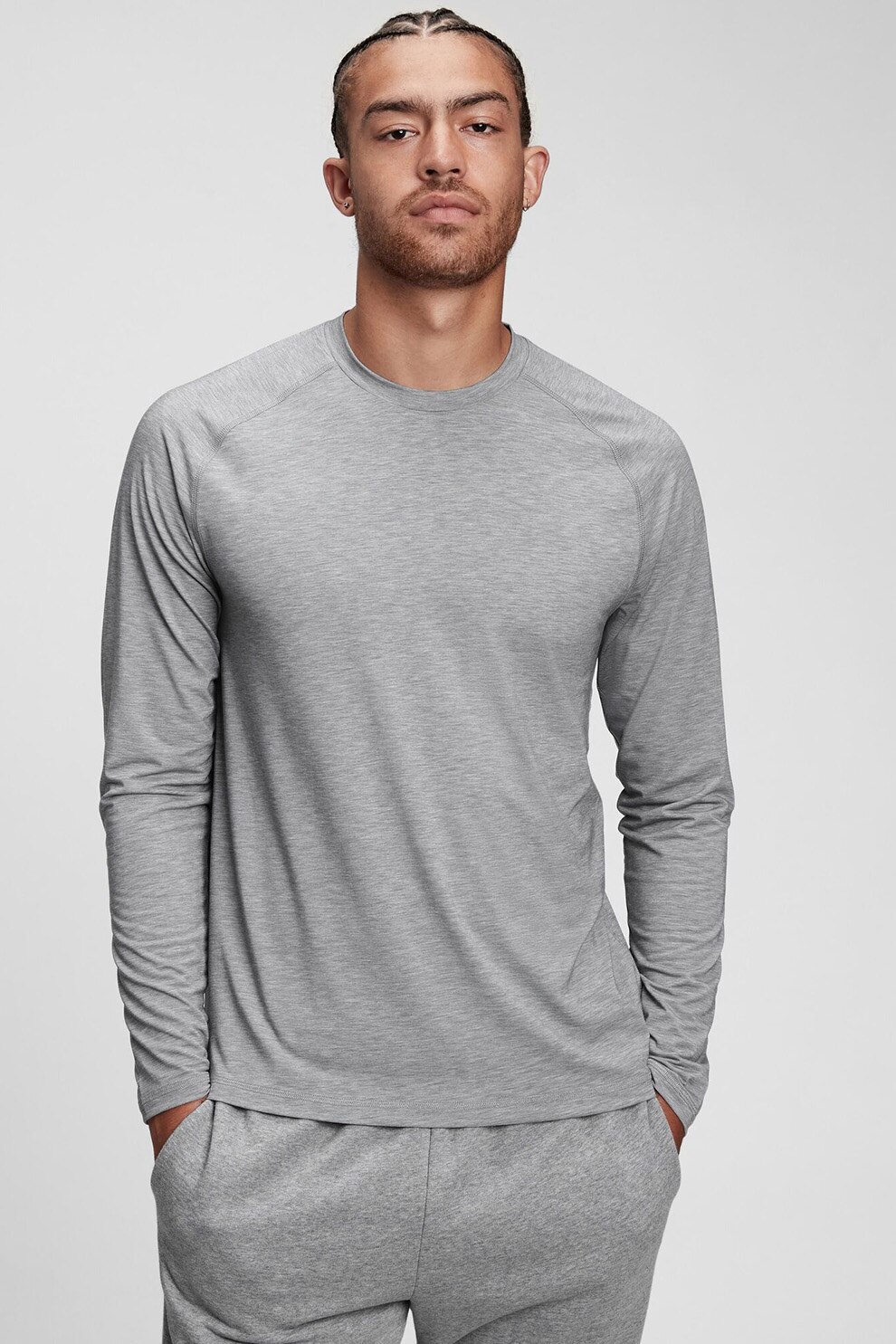 GAP, Bluza cu maneci raglan, Gri melange