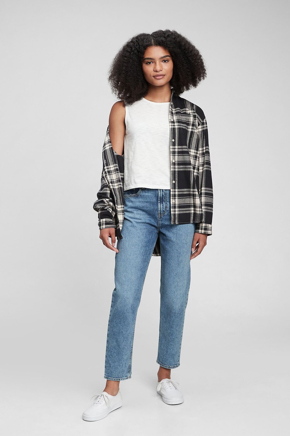 GAP, Blugi de bumbac organic cu aspect decolorat, Albastru prafuit