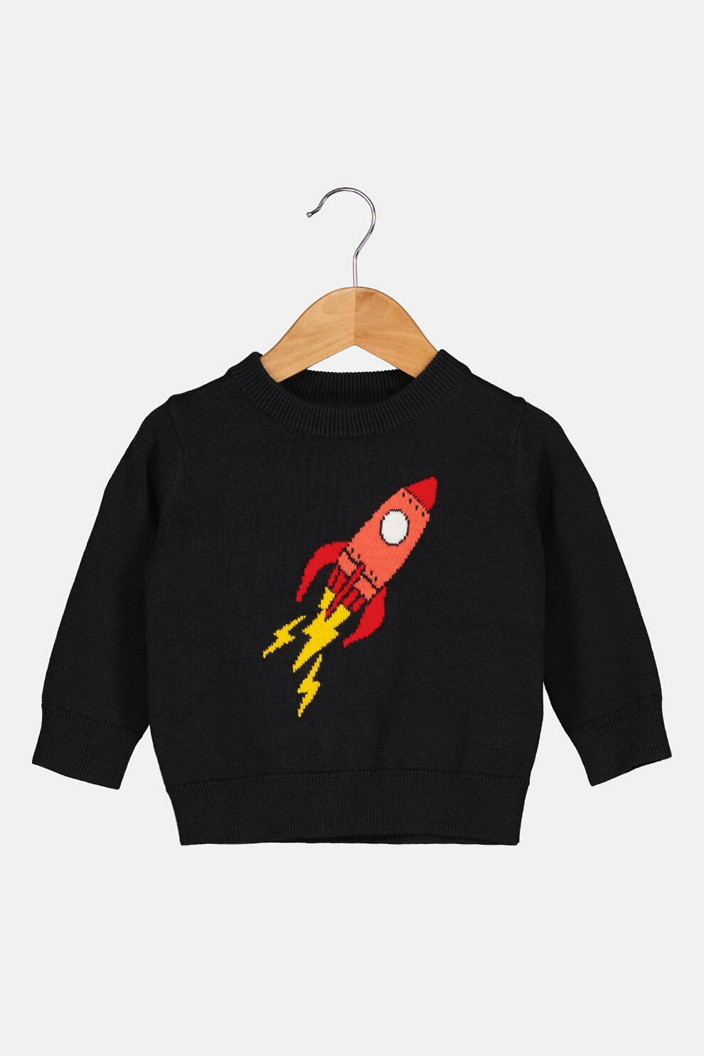 GAP, Pulover tricotat fin cu detaliu grafic, Gri antracit/oranj/rosu
