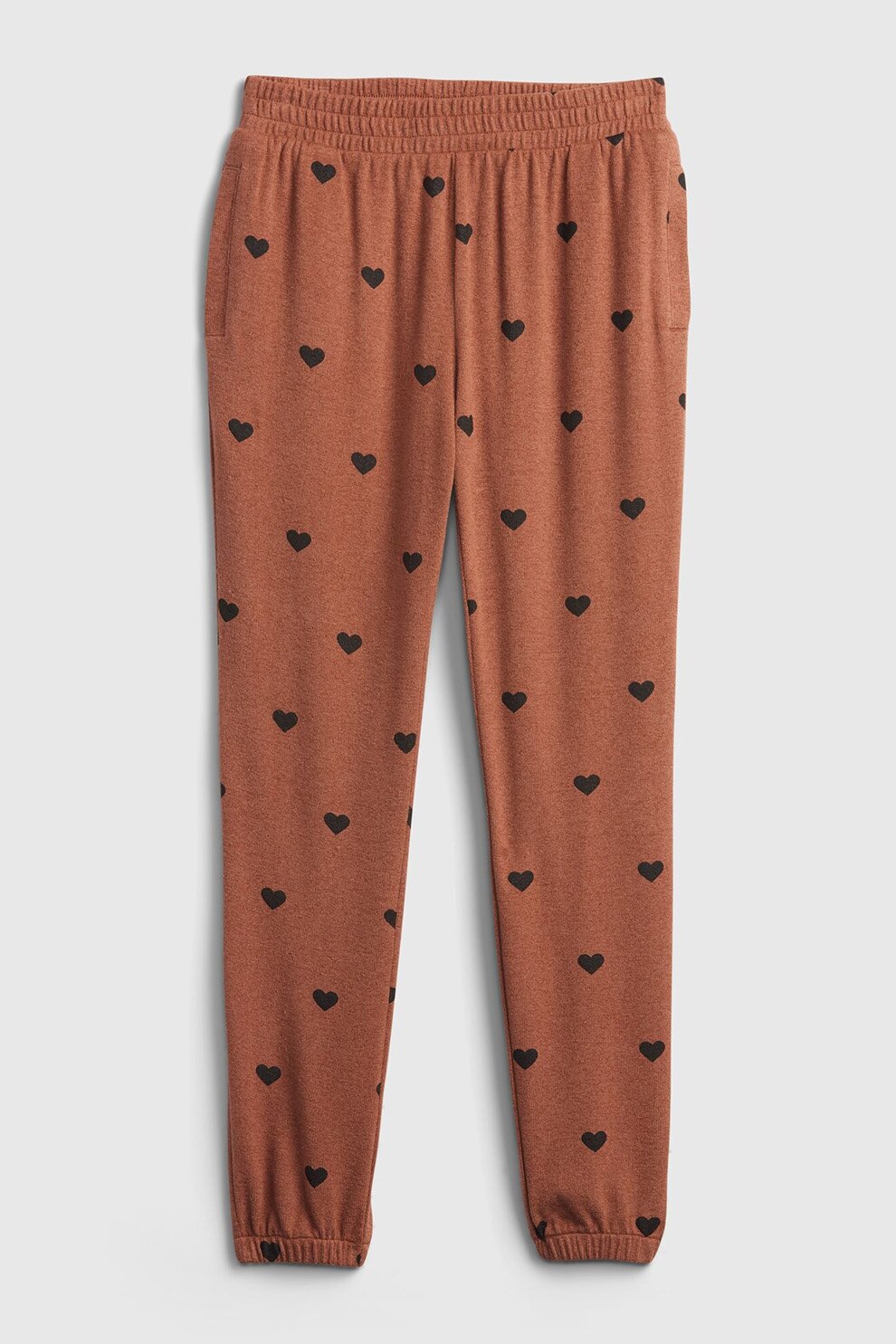 GAP, Pantaloni jogger cu imprimeu si buzunare laterale, Oranj stins/Negru