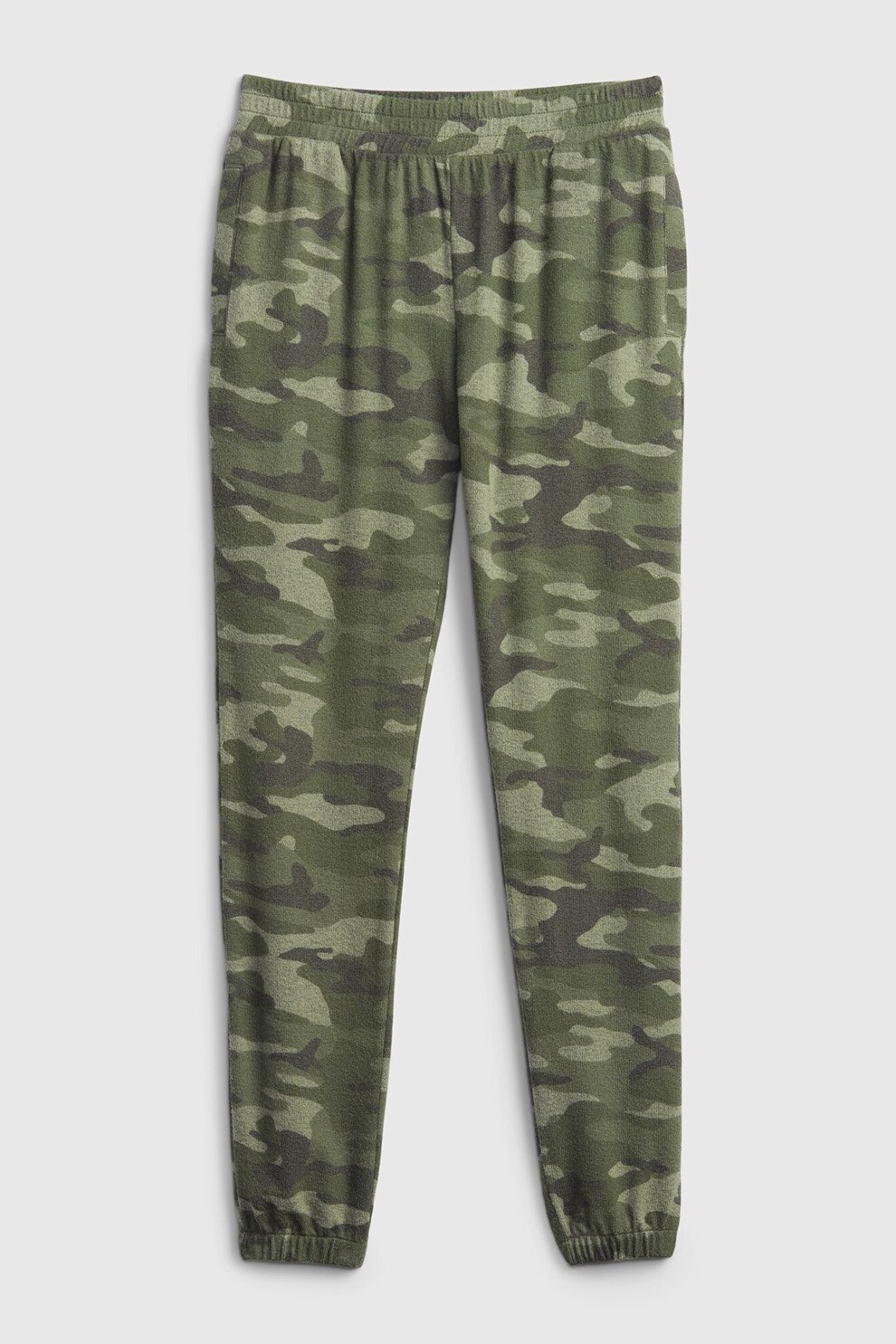 GAP, Pantaloni jogger cu imprimeu si buzunare laterale, Verde sparanghel/Verde feriga/Verde militar