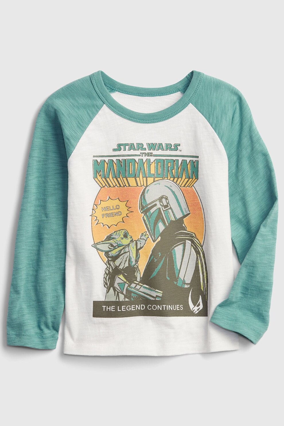 GAP, Bluza cu imprimeu grafic, Verde menta/Alb