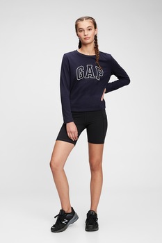 GAP, Bluza cu decolteu la baza gatului, cu logo, Bleumarin inchis GAP, Bluza cu decolteu la baza gatului, cu logo, Bleumarin inchis