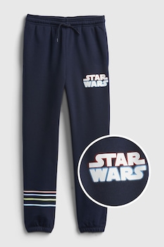 GAP, Pantaloni sport cu imprimeu Star Wars, Bleumarin