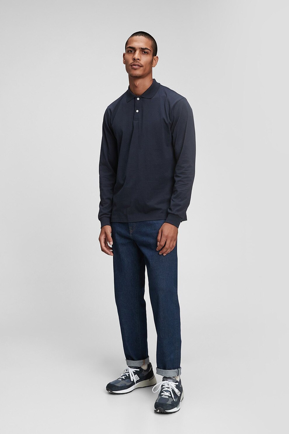 GAP, Bluza polo de jerseu, bleumarin inchis