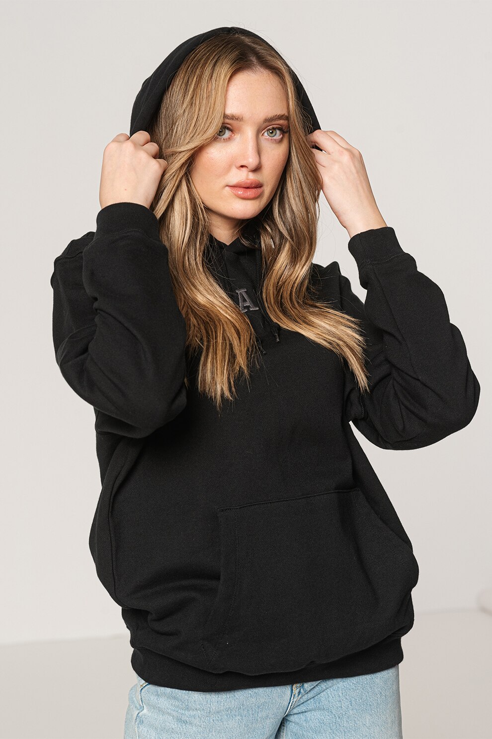 GAP, Hanorac unisex din amestec de bumbac organic, Negru