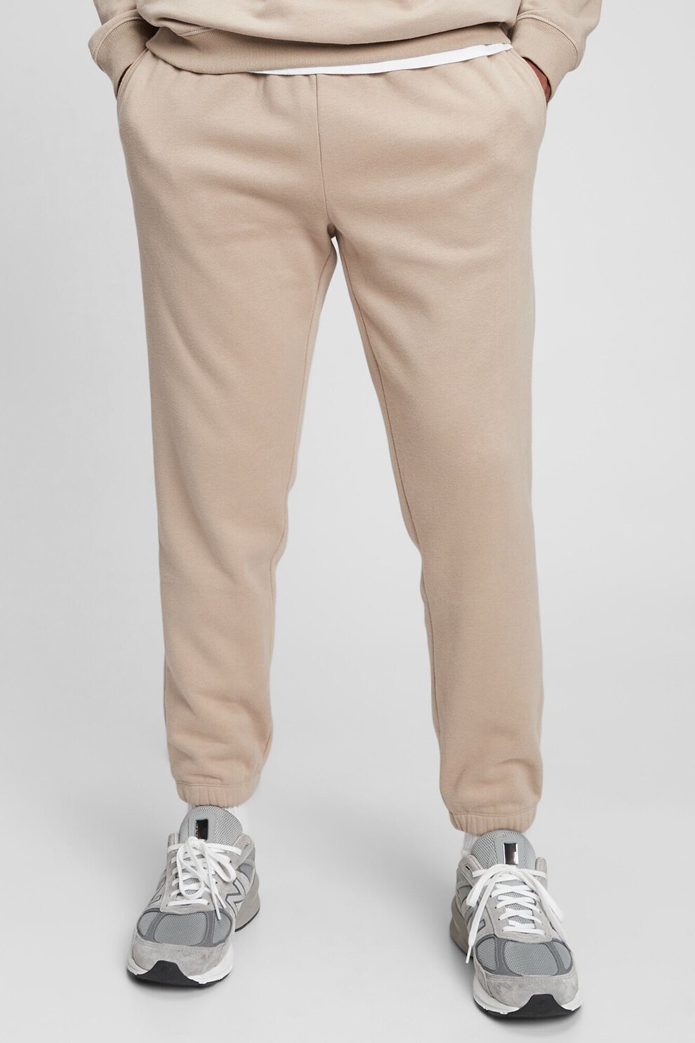 GAP, Pantaloni sport cu sur in talie, Bej deschis