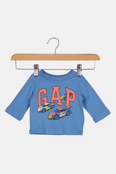 GAP, Bluza din jerseu cu imprimeu logo si grafic, Bleu/Corai GAP, Bluza din jerseu cu imprimeu logo si grafic, Bleu/Corai