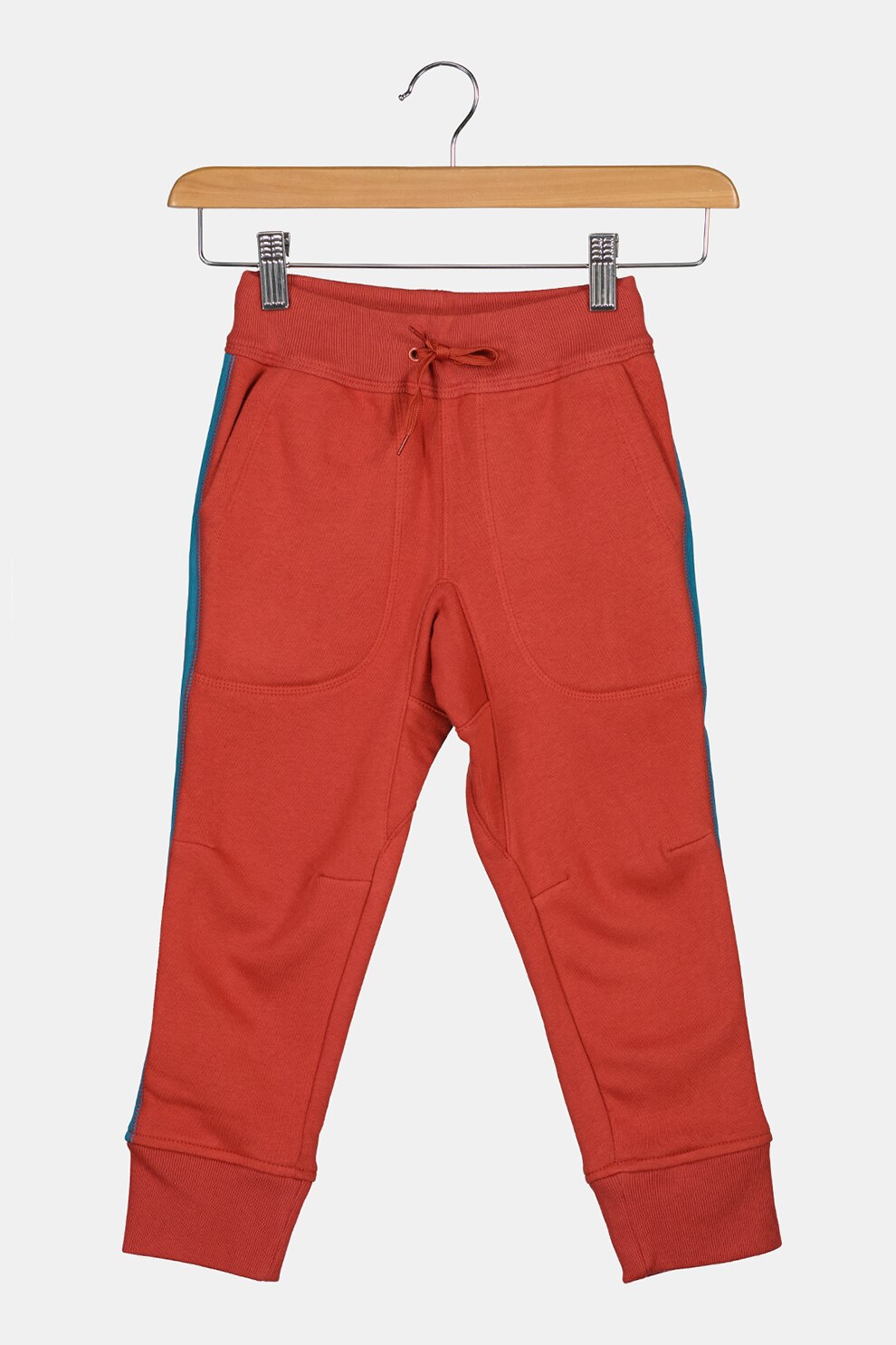 GAP, Pantaloni sport cu snur de ajustare si benzi laterale contrastante, Rosu stins