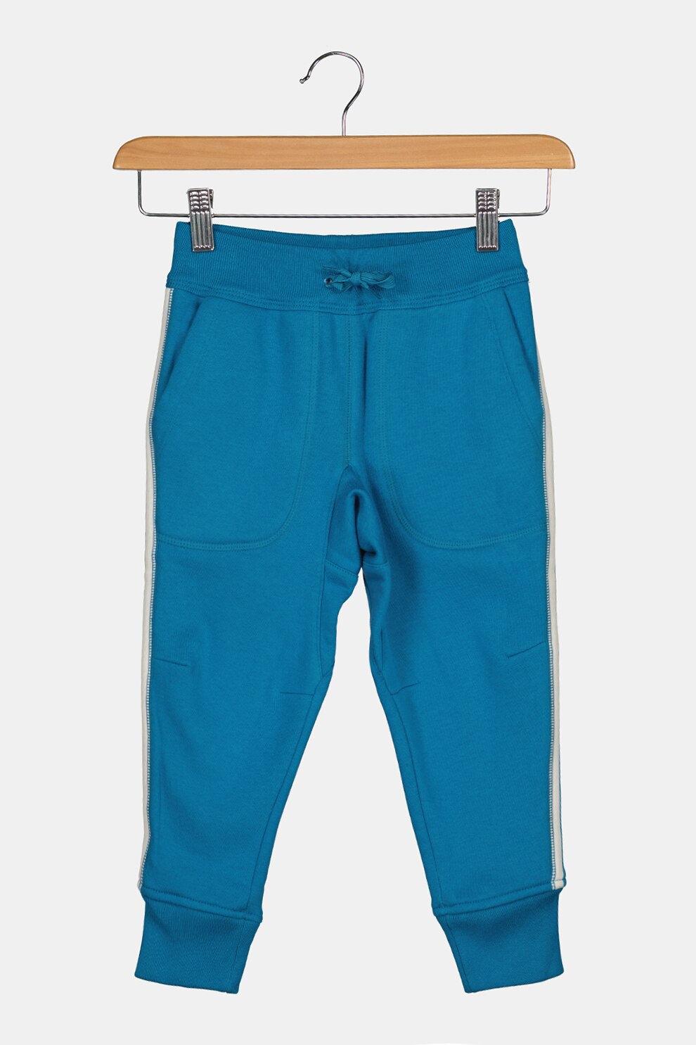 GAP, Pantaloni sport cu snur de ajustare si benzi laterale contrastante, Albastru deschis